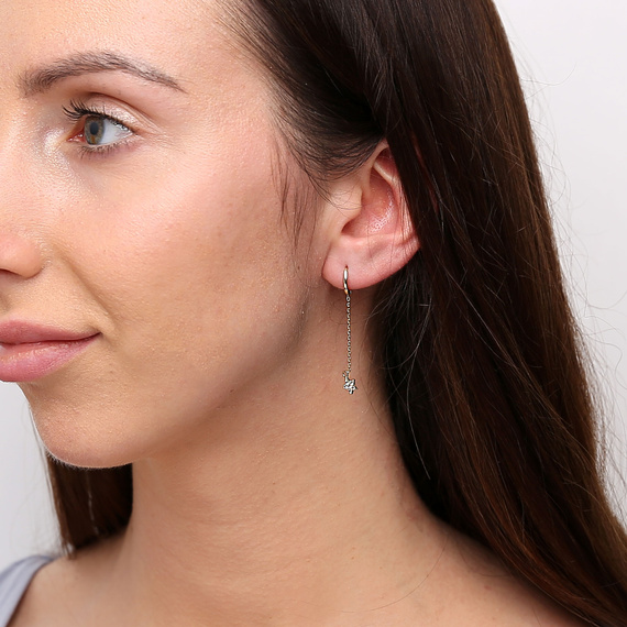 Gold-Anhänger Ohrringe 585 Kreise mit Kette Sterne mit Zirkonen