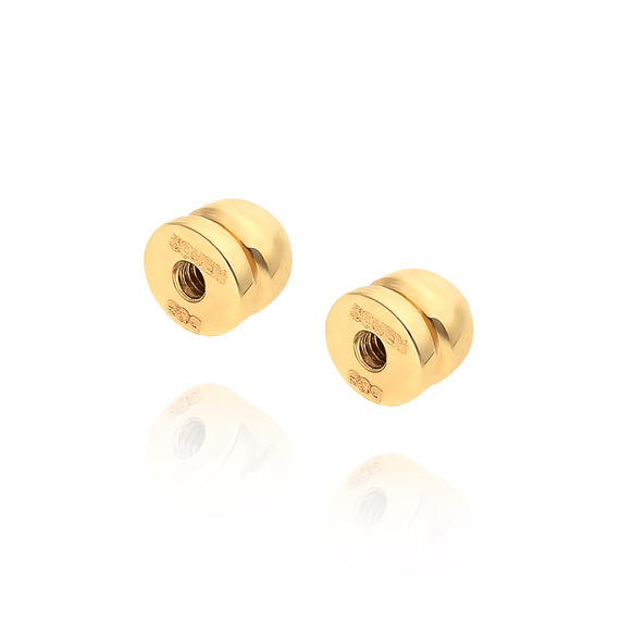 Gold 585 Sicherheitsnadel-Ohrringe mit Zirkoniasteinen zum Einschrauben