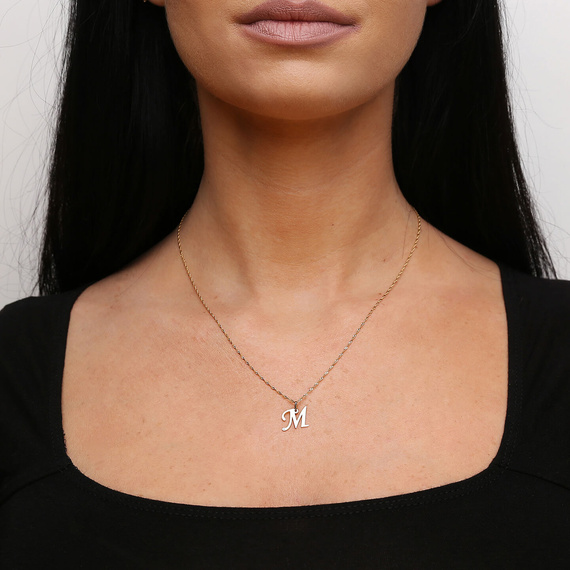 Gold-Anhänger 585 Buchstabe schräg A