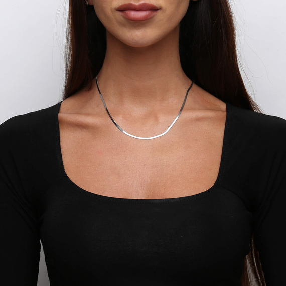 Goldband Halskette schmaler Adder 585 glatt 2,5 mm Länge 42 - 45 cm