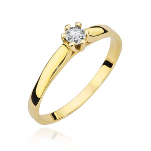 Verlobungsring aus Gold mit einem 0,20-karätigen Diamanten