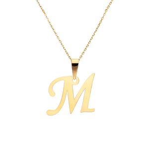 Gold-Anhänger 585 Buchstabe schräg M
