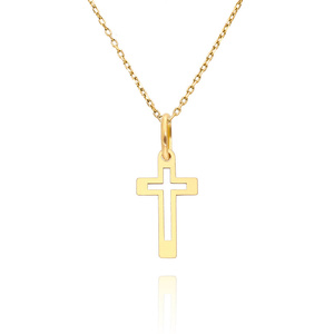 Goldanhänger 585 schlichtes schmales Kreuz