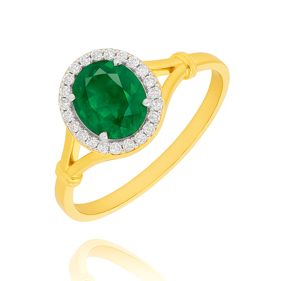 Goldring 585 Saphir 0,43 Karat Diamanten 0,14 Karat