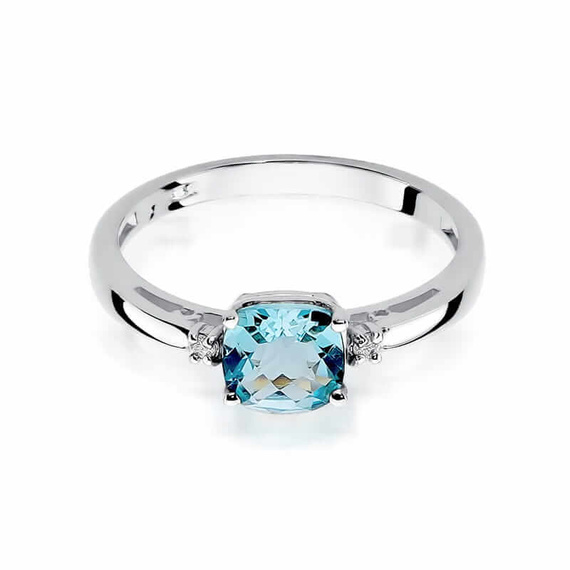 Goldring 585 Topas 0,70 ct mit Diamanten 0,03 ct