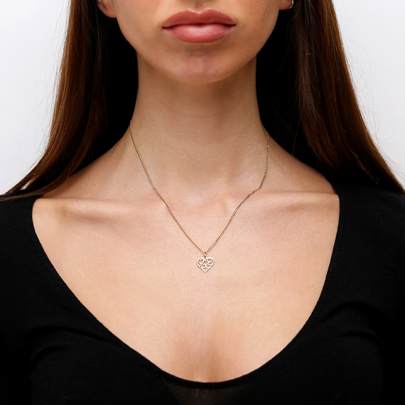 Gold 585 durchbrochener Herz-Anhänger