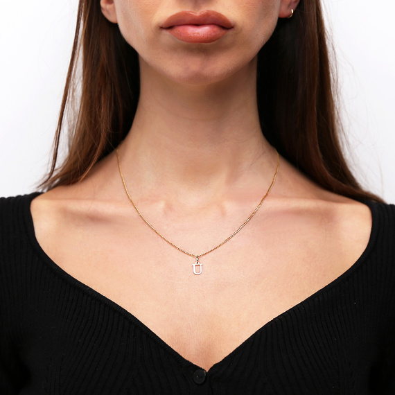 Goldanhänger 585 einfacher Kleinbuchstabe H