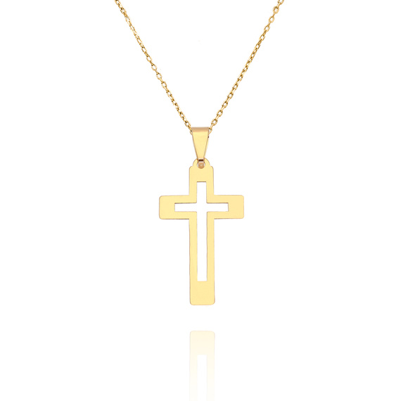 Goldanhänger 585 schlichtes schmales Kreuz 