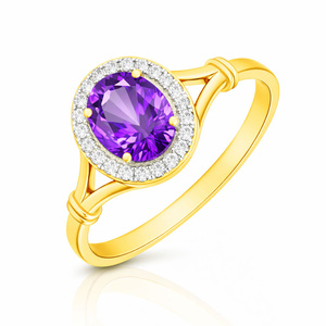 Goldring 585 Saphir 0,43 Karat Diamanten 0,14 Karat