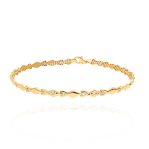 Damen Gold 585 halbsteifes Gliederarmband mit Diamanten 19,5 cm