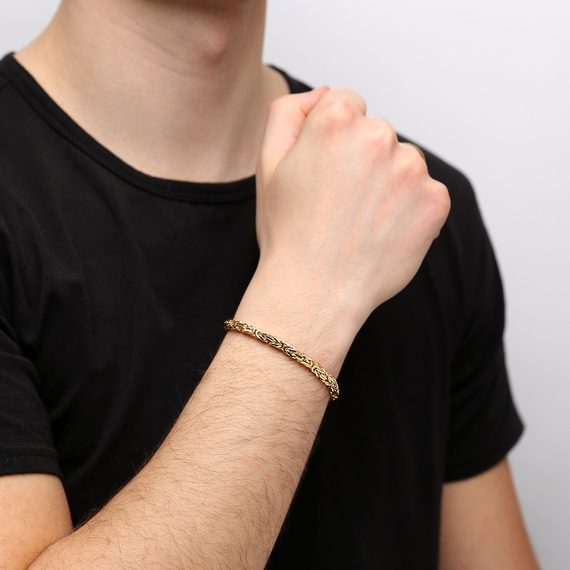 Herren-Goldarmband 585 Royal Braid Breite 4,5 mm Länge 24 cm