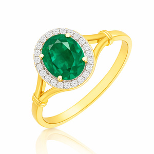 Goldring 585 Saphir 0,43 Karat Diamanten 0,14 Karat