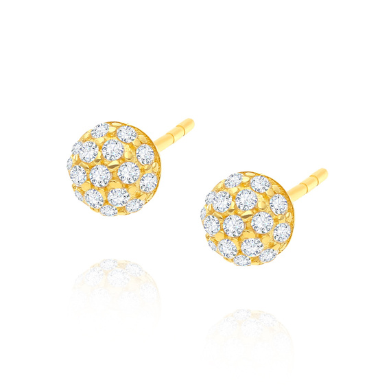 Goldohrringe 585 Kugeln mit Zirkonen