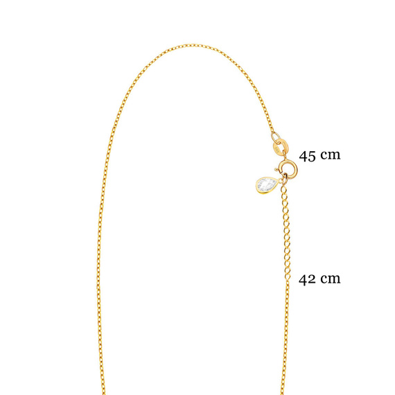 Festliche Goldkette 585 Blumen mit Zirkonia am Verschluss 40 - 43 cm