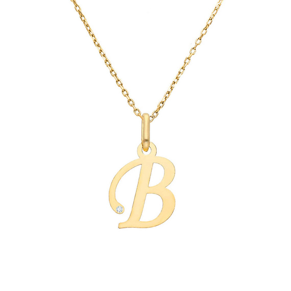 Gold-Anhänger 585 Buchstabe schräg A