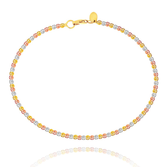 Gold starres Armband 585 Perlen Diamantperlen dreifarbig gold Anelli