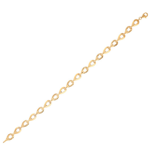 Damen Gold 585 Teardrop 6 mm Diamantarmband 19 cm