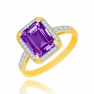 Goldring 585 Saphir 0,43 Karat Diamanten 0,14 Karat