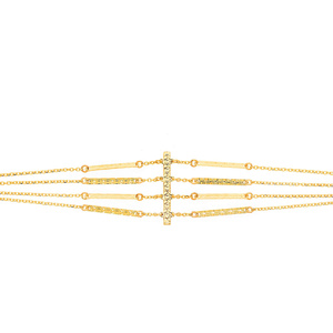 Breites Diamantarmband aus Gold 585 eingeschnittene Stäbe