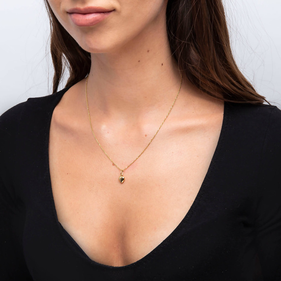 Gold-Anhänger 585 kleines rundes Herz geblasen