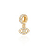 Gold 585 Charms Anhänger für Armband Auge Zirkoniumdioxid