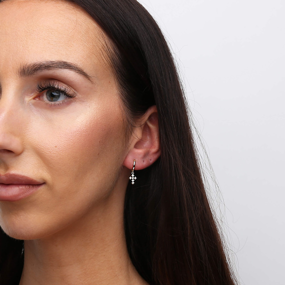 Goldanhänger Ohrringe 585 Unendlichkeit Zirkonia Creolen mit Verschluss