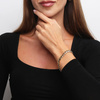 Damen Gold 585 gepanzert breites Armband mit Zirkonen auf Schließe 19,5 cm