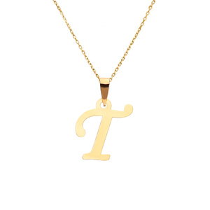 Gold-Anhänger 585 Buchstabe schräg T