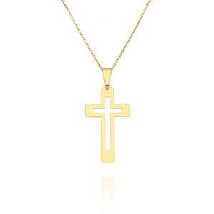 Goldanhänger 585 schlichtes schmales Kreuz