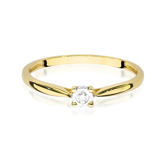 Goldener Verlobungsring mit 0,03 Karat Diamant