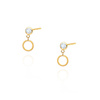 Gold 585 Anhänger Ohrringe kleine Kreise mit Zirkonen Post