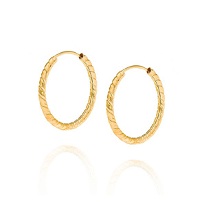 Gold 585 Diamant-Reifenohrringe Durchmesser 2 cm