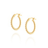 Kreis Ohrringe Gold 585 kleine Kugeln auf Snap 1,2 cm