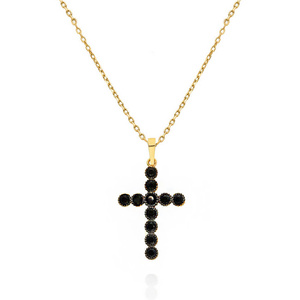 Gold-Anhänger 585 Kreuz Diamant eingeschnittene Illusion zweifarbig