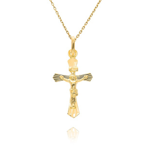 Gold-Diamant-Anhänger 585 Jesus am Kreuz