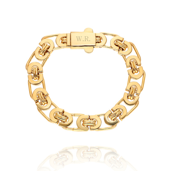 Herren-Goldarmband 585 Byzantinisches Geflecht Breite 10,5 mm Länge 21 cm