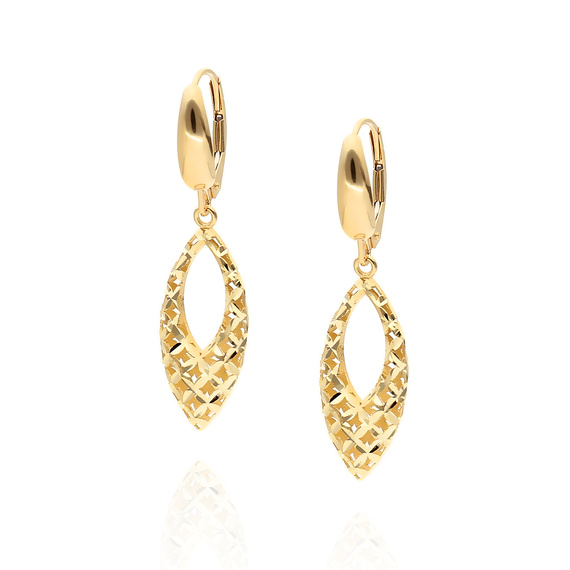 Gold 585 ovale Diamantohrringe mit englischer Schließe