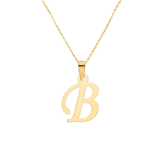 Gold-Anhänger 585 Buchstabe schräg B