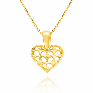 Gold 585 durchbrochener dicker Herz-Anhänger