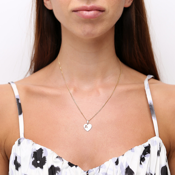 Gold-Anhänger Herz 585 Buchstabe A Höhe 1,8 cm