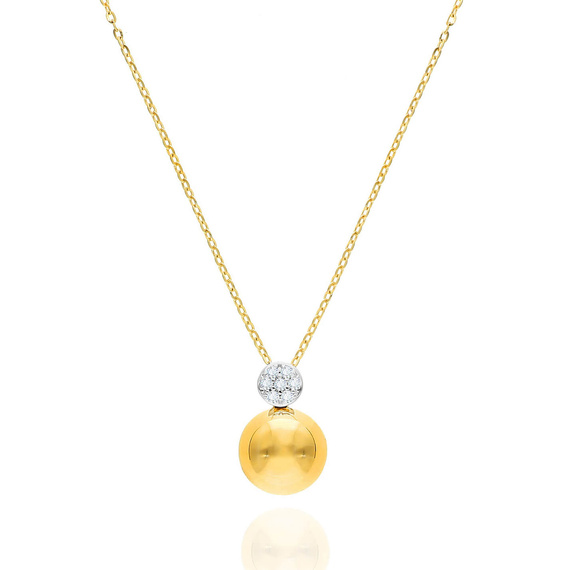 Gold Halskette 585 Zirkonia Anhänger Kette Knöchel 42 cm