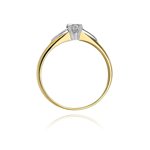 Gold Verlobungsring mit Diamant Weißgold 0,04 ct
