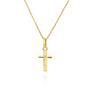 Gold schlicht Kreuz Anhänger 585 Kommunion Taufe 2 cm