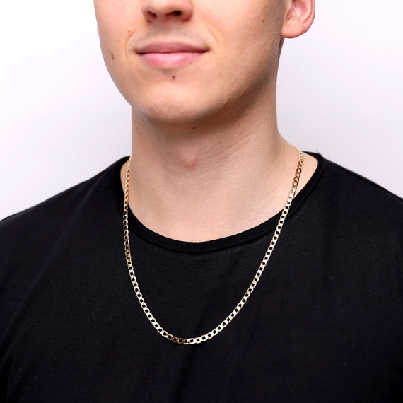 Herren-Goldkette 585 Panzerkette 5 mm Länge 60 cm