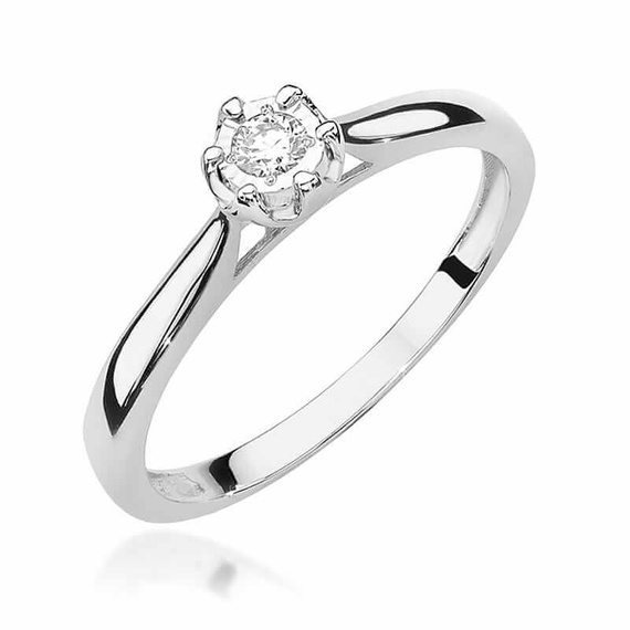 Verlobungsring aus Gold mit 0,08 Karat Diamant-Illusionseffekt