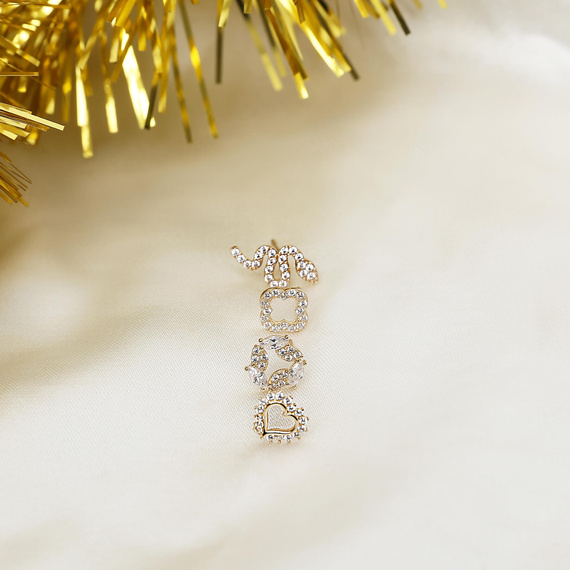 Gold 585 kleine Federohrringe an einem Pfosten