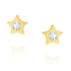 Kleine goldene Stern-Ohrringe mit Zirkonia am Pfosten 585