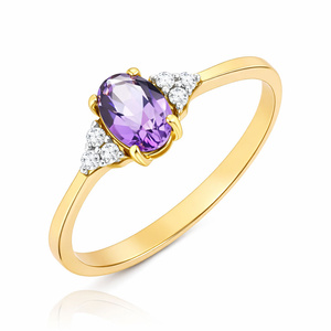 Goldring 585 Saphir 0,43 Karat Diamanten 0,14 Karat