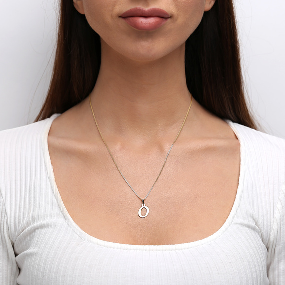 Gold-Anhänger 585 Buchstabe schräg O