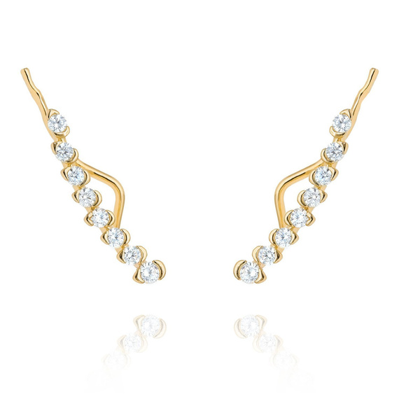 Goldohrringe mit Zirkonia 585 rund Zirkonia